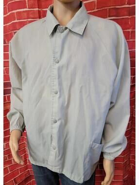 Auburn Sportswear VINTAGE Windbreaker Jacket XL Light Green Nylon made n USA #W7